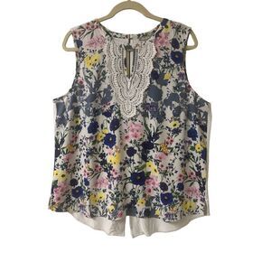 Daniel Rainn floral sleeveless blouse sz XL NWT